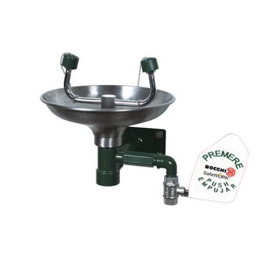 Emergency wall mounted eye wash & stainless steel basin