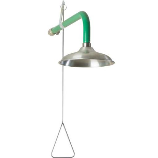 Emergency shower wall mounted with pull rod operation
