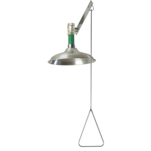 Emergency shower with pull rod operation