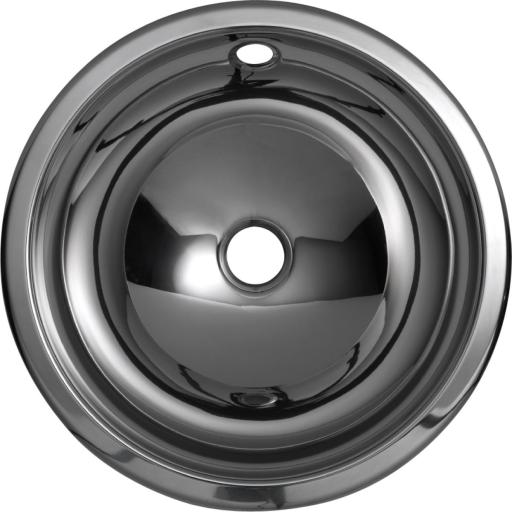 Undermount wash basin, flat rim, with overflow, height 152 mm, stainless steel, polished finish