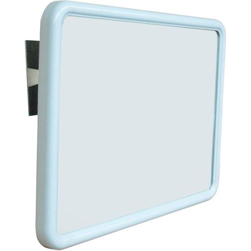 Wall-mounted tilting accessible mirror, white ABS