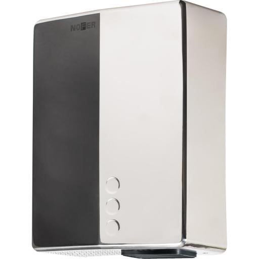BIGFLOW EVO automatic hand dryer in stainless steel with UV-C germicidal lights, polished finish