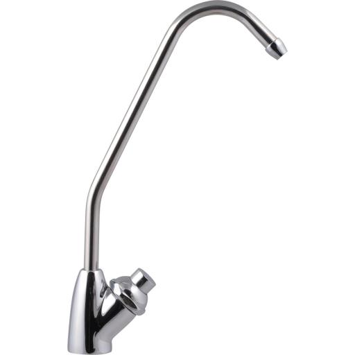 Glass filler tap for chilled water fountain, stainless steel, polished finish