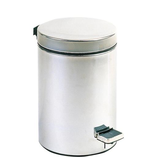12 litre stainless steel pedal bin, satin finish