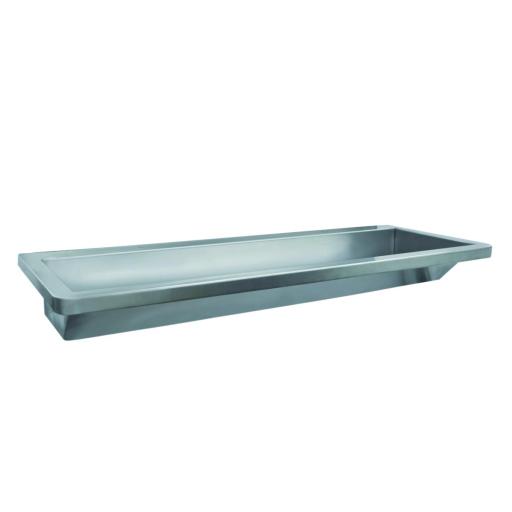 Wall-mounted wash trough, width 1200 mm, stainless steel, satin finish