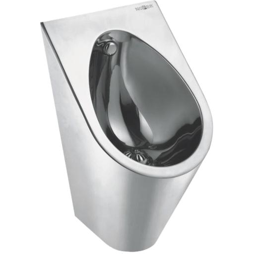 Wall-hung urinal for concealed flush, stainless steel, satin finish