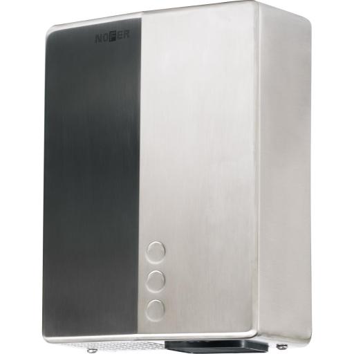 BIGFLOW EVO automatic hand dryer in stainless steel with UV-C germicidal lights, satin finish