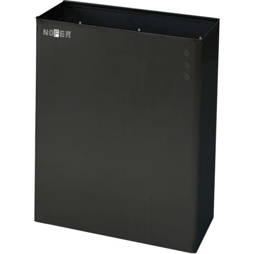 23 litre wall-mounted painted steel waste bin, open top, black finish