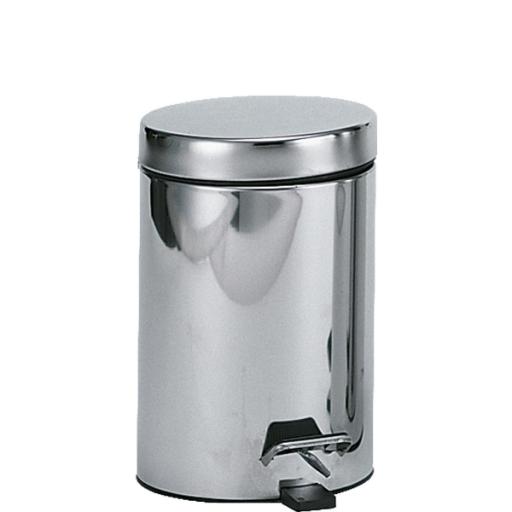 5 litre stainless steel pedal bin, polished finish