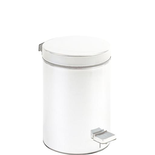 3 litre pedal bin in steel, white finish